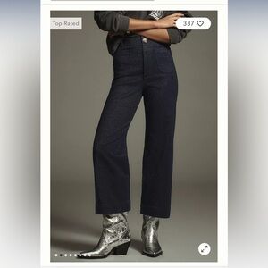 The Colette High-Rise Cropped Wide-Leg Jeans by Maeve: Sparkle Edition size 26